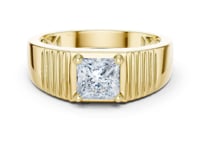Princess Ribbed Shoulder Ring for Him - Gold