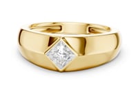 Princess Flush Knife Band Ring for Him - Gold