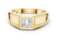 Princess Bezel Ring for Him - Gold