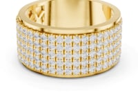 Pave Grid Cylinder Band for Him - Gold