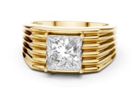 Princess Fluted Dome Ring for Him - Gold