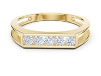 Five-Stone Channel Bar Ring for Him - Gold