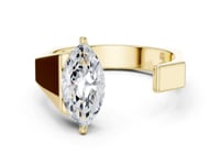 Marquise Open Cuff Ring for Him - Gold