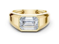 Emerald Bezel Signet Ring for Him - Gold