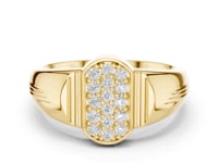 Cluster Cushion Seal Ring for Him - Gold