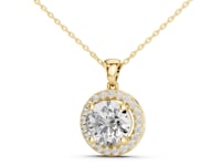 Round Halo Pendant - Gold
