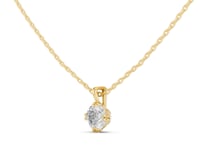 Round Solitaire Pendant - Gold