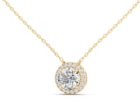 Round Halo Slide Pendant - Gold