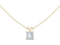 Princess Solitaire Pendant - Gold