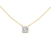 Princess Solitaire Pendant - Large - Gold
