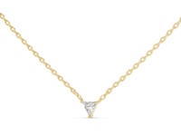 Petite Trillion Solitaire Necklace - Gold