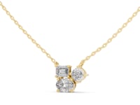 Petite Mixed-Cut Cluster Necklace - Gold