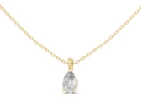 Pear Solitaire Pendant - Gold