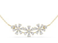 Pear Blossom Cluster Bar Necklace - Gold