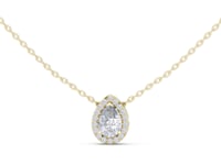 Pear Halo Pendant - Gold