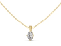 Oval Solitaire Pendant - Medium - Gold