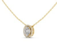 Oval Halo Pendant - Gold