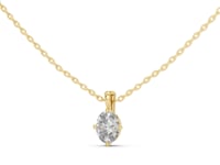 Oval Solitaire Pendant - Large - Gold