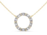 Mixed-Shape Open Circle Pendant - Gold