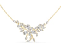 Marquise and Pear Spray Necklace - Gold