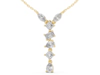 Mixed-Shape Cascade Y Necklace - Gold
