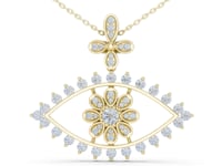 Floral Evil Eye Pendant - Gold