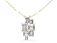 Emerald-Cut Mosaic Cluster Pendant - Gold