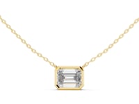 Emerald-Cut Bezel Station Necklace - Large - Gold