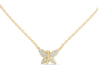 Diamond Butterfly Pendant - Gold