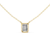 Emerald-Cut Bezel Station Necklace - Petite - Gold