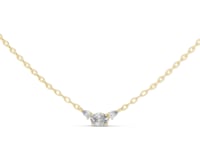 East-West Oval and Pear Necklace - Gold