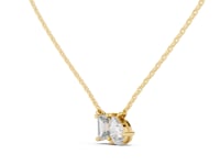 Emerald and Pear Duo Pendant - Gold