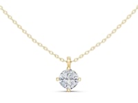 Cushion Solitaire Pendant - Large - Gold