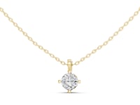 Cushion Solitaire Pendant - Medium - Gold