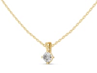 Cushion Solitaire Pendant - Petite - Gold