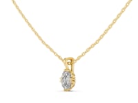 Claw-Prong Oval Solitaire Pendant - Medium - Gold