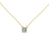Asscher Solitaire Necklace - Gold