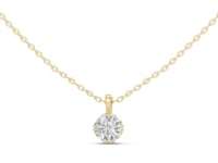 Classic Round Solitaire Pendant - Gold