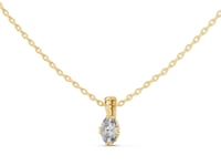 Claw-Prong Oval Solitaire Pendant - Petite - Gold