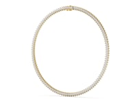 Slanted Marquise Tennis Necklace - Gold