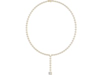 Round Diamond Y-Drop Necklace - Gold