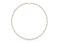 Pear and Round Tennis Necklace - Gold