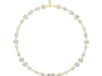 Mixed-Cut Diamond Bezel Station Necklace - Gold