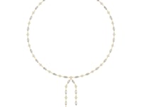 Marquise and Round Diamond Tassel Necklace - Gold