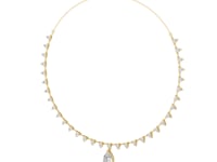 Pear Diamond Fringe Necklace - Gold