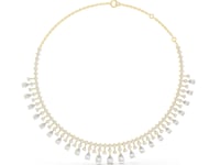 Graduated Pear Fringe Bib Necklace - Gold