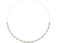 Graduated Oval and Round Diamond Necklace - Gold