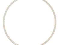 Four-Prong Round Tennis Necklace - Gold