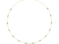 Emerald-Cut and Marquise Bezel Station Necklace - Gold
