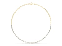 East-West Emerald-Cut Station Necklace - Gold